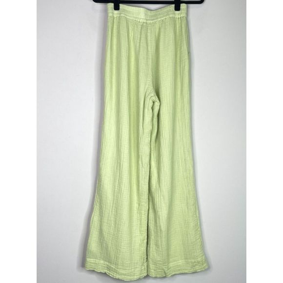 Abercrombie & Fitch Gauzy Textured Wide Leg Pull On High Waist Pant Size Medium - Picture 2 of 8